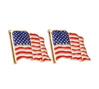 BESPORTBLE 2Pcs American Flag Brooch Creative Alloy Lapel Pin for Men and Women Lightweight and Durable Clothes Brooch Pins Unique Costume Jewelry Decoration