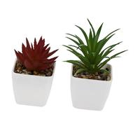 BESPORTBLE 2Pcs Artificial Succulent Plants Small Bonsai Decorative Imitated Succulents for Desktop Office Home Decor Fade-resistant Material Low Maintenance Fake Plant