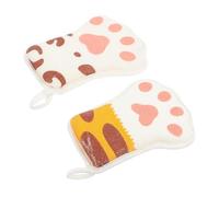 BESPORTBLE 2pcs Baby Bath Scrubber Cotton Cartoon Paw Shape Washcloths for Exfoliation and Massage Suitable for Bathing Toddlers and Children in Assorted Colours