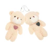 BESPORTBLE 2pcs Bear Ornaments Pompom Keychains Keychain Decorations Ring Wallet Carabiner Key Chain Charm Key with Enamel Charm Key Hoop Sad Hamster Keychain Balm Bracelet Pp Cotton