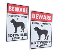 BESPORTBLE 2pcs Beware of Dogs Signs Metal Weatherproof Warning Plaques for Fence Dog Premises Security Notice Immediate Alert Will Bite Signs for Home Protection