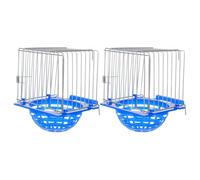 BESPORTBLE 2pcs Bird Breeding Hatching Nest Box for Pigeon and Bird, Easy to Install Portable Parrot Breeding Box Blue Iron Wire and Plastic Material for Cage Use