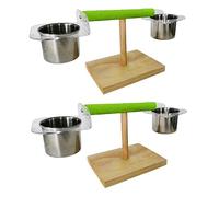 BESPORTBLE 2pcs Bird Parrot Climbing Stand Rack Multi-activity Toy Food Bowl for Birds Easy to Install Parrot Training Platform Encourages Exercise and Coordination
