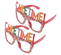 BESPORTBLE 2pcs Birthday Party Glasses Props Red Novelty Eyewear for All Ages Fun Photo Booth Cake Decoration Enhance Celebration Atmosphere Easy to Clean and Share