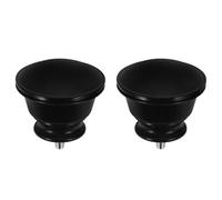 BESPORTBLE 2pcs Black Curtain Rod End Plugs 16mm (5/8) Decorative Finials for Curtain Poles Window Accessories
