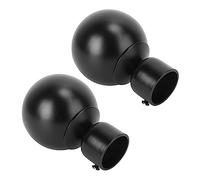 BESPORTBLE 2Pcs Black Decorative Curtain Rod Heads Iron Finials for Window Roman Rods Elegant Curtain Pole Accessories