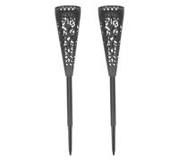 BESPORTBLE 2pcs Black Plastic Cemetery Flower Buckets with Ground Spike for Artificial and Fresh Flowers Sturdy Outdoor Arrangement Vases Suitable for Garden and Lawn Decoration