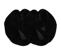 BESPORTBLE 2Pcs Black Velvet Toilet Lid Covers Soft Plush Cushioned Round Elongated Toilet Seat Protectors Machine Washable Decorative Bathroom