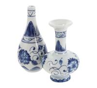 BESPORTBLE 2pcs Blue and White Porcelain Ceramic Flower Vase Set Chinese Chinoiserie Ceramic Vase for Home Decor for Dry Flowers and Water Plants Bedroom and Tea Room Ornament