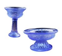 BESPORTBLE 2pcs Blue Synthetic Material Offering Cups Smooth Surface and Not Easy to Fade Features, for Buddhist Worship and Temple Decor, Household Worship Cups for Friends Who Believe