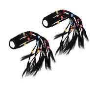 BESPORTBLE 2pcs Braided Ponytail Wig Hairpieces with Hair Tie for Women Colorful Boho Braid Extensions Easy to Wear Secure Fit Stylish Look Lightweight Synthetic Hair Accessories