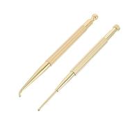 BESPORTBLE 2pcs Brass Ear Acupressure Pen Set with Spring Retractable and Fixed Tips, 12.5cm Copper Pressure Point Massage Tool for Ear and Face Acupuncture, Self-Care Muscle Tension Relief