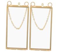 BESPORTBLE 2pcs Brass Glass Photo Frames Vertical Hanging Art Display for Pressed Flowers Plant Specimens and Gallery Wall Decor Lightweight Picture Frames