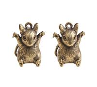BESPORTBLE 2Pcs Brass Mouse Shaped Keychain Pendants DIY Hanging Decor, Cute Mouse Bag Charms for Crafting and Keyring Accessories
