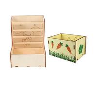 BESPORTBLE 2pcs Bunny Feeding Rack Food Box and Chinchilla Hay Dispenser Easy to Clean and Space-saving Design for Animals for Guinea Pigs and