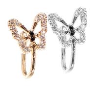 BESPORTBLE 2pcs Butterfly Nose Stud Jewelry Non Piercing Nose Ring Clip for Women Gold Hoop Comfortable Cuffs Rhinestones
