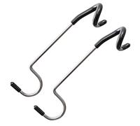 BESPORTBLE 2pcs Camping Light Hooks Stainless Steel Rubber Sleeve Black | Tool Free Mounting, Spiral End Design, Smooth Surface, for Campers and Bird Enthusiasts