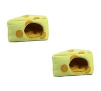 BESPORTBLE 2pcs Cartoon Cheese Cake Hamster Plush Cave Bed Warm Windproof Shelter for Small Pets Hideaway for Hamsters Guinea Pigs Small Animals Adorable Indoor Accessory