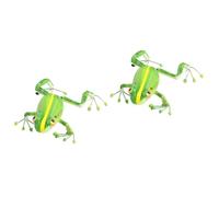 BESPORTBLE 2pcs Cartoon Iron Frog Figurine Craft Statue for Home Desktop Decor Design Easy to Suspend Charming Artwork for Fish Tank and Garden Decoration Idea