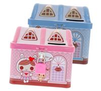 BESPORTBLE 2pcs Cartoon Piggy Banks Coin Containers Decorative Money Jars for Home Savings and Money Management in Blue and Pink