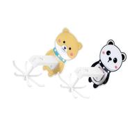 BESPORTBLE 2pcs Cartoon Rotating 6-Claw Adhesive Hooks for Kitchen and Bathroom, Wall-Mounted Folding Multi-Functional Storage Rack, No-Drill Damage-Free Hanging for Utensils and Towels