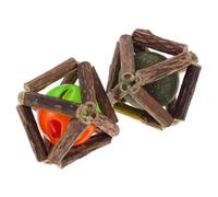 BESPORTBLE 2pcs Cat Chew Toy Balls Natural Catnip Molar Plaything Bite-resistant Chewing Balls for Dental Care Small Size for Indoor Kittens