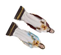BESPORTBLE 2PCS Catholic Resin Holy Family Statues Religious Figurines for Home Decor Spiritual Blessed Mother and Father Ornaments Tabletop Christian Sculpture for Christmas Entryway Shelves