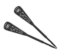 BESPORTBLE 2pcs Cemetery Vases with Stakes Flower Holder for Cemetery Grave Decor Black Plastic Flower Pots Attach Firmly the Ground Suitable for Events and Celebrations