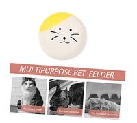 BESPORTBLE 2pcs Ceramic Cat Food Bowl Household Pet Plate with Wide Shallow Design to Reduce Whisker Fatigue Spill Resistant Indoor Dish for Cats Easy Clean