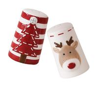 BESPORTBLE 2pcs Ceramic Pepper Bottle Xmas Design Seasoning Dispensers for Kitchen Salt Jar Cooking Dining Table Accessory