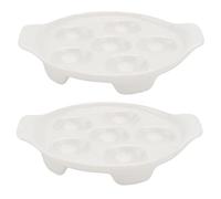 BESPORTBLE 2pcs Ceramic Snail Barbecue Dish White Baking Pan Set with One-piece Moulding and Delicate Workmanship, Oven and Fridge Safe Shellfish Serving Plates for Home Cooking
