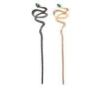 BESPORTBLE 2pcs Chinese Vintage Snake Hair Sticks Metal Hairpins for Women Buns Artistic Snake Design Hair Chopsticks Easy to Use for Stylish Updos