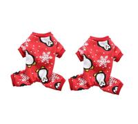 BESPORTBLE 2pcs Christmas Dog Pajamas Warm Pet Clothes for Small Dogs Puppy Christmas Party Costumes (penguin L)