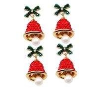 BESPORTBLE 2pcs Christmas Jewelry Earrings Bow Drop Dangle with Rhinestone Sparkle Alloy for Women Holiday Party Gift Accessory