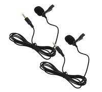 BESPORTBLE 2pcs Clip Lapel Microphone with 4-pole 3.5mm Plug, Versatile Mini Mic for Phones and Laptops, Lightweight Design for Online Courses and Recordings, Black Wired Microphone