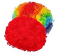 BESPORTBLE 2pcs Clown Wigs for Adults Rainbow Afro Wig and for Circus Cosplay Disco Theme