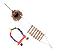 BESPORTBLE 2pcs Coconut Nest Bird Ladder Toy Cage Swing for Parakeets Parrot Climbing Net