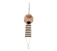 BESPORTBLE 2pcs Coconut Shell Nest for Hamsters and Birds Cozy Hanging Bed Ladder Breathable Design for Pets Fun Comfortable Sleeping Space Set