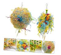 BESPORTBLE 2pcs Colorful Parrot Chewing Toys for Birds Shredding Plaything for Natural Foraging and Nesting Behavior