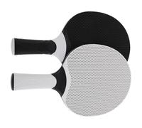 BESPORTBLE 2pcs Composite Rubber Table Tennis Racket Set with White and Black Double-Sided Paddle, Balanced Weight Bat for Competitive and Defensive Play, Indoor Outdoor Gym Use