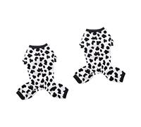 BESPORTBLE 2pcs Cow Spot Pattern Dog Coat Polyester Pet Pajamas for Autumn and Winter Lightweight Cute and Warm Dog Outfit for Everyday Wear and Sleep