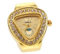 BESPORTBLE 2pcs Creative Mini Finger Ring Watch Decorative Ring Watches for Students Lightweight and Portable Finger for Daily Wear and Parties Unique Design Gold