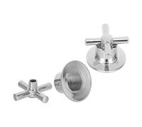 BESPORTBLE 2pcs Cross Handle Faucet Handle, Zinc Alloy Cross Arm Tap Knob, Silver, Precise Water Regulation, for Sink and Faucet, Kitchen and Home Installations