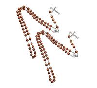 BESPORTBLE 2pcs Cross Neck Pendant Christian Bead Necklace Long Religious Amulet Jewelry for Men and Women Inspirational Jesus Clavicle Decor