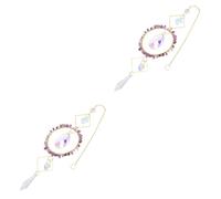 BESPORTBLE 2pcs Crystal Wind Chime Garden Sun Catcher Hanging Prisms Pendant Window Sun Catcher Hanging Prisms Ornament Car Hanging Ornaments Amethyst Pendant Prisms for Windows Purple Copper