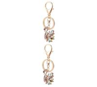 BESPORTBLE 2pcs Cute Charms Floating Keyring Swan Rhinestone Key Chain Decorations
