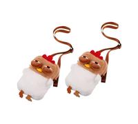 BESPORTBLE 2Pcs Cute Chicken Plush Crossbody Bag Fluffy Cartoon Shoulder Purse for Lightweight and Portable Animal Tote for Shopping Traveling and Casual Outings