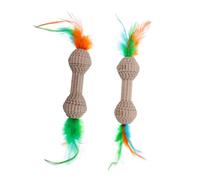BESPORTBLE 2pcs Cute Dumbbell Shaped Cat Kitten Toys Corrugated Paper Cat Toys Interactive Indoor