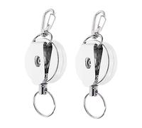BESPORTBLE 2pcs Cute Keychain Cable Puller for Key Holder Metal Wire Badge Holder Retractable Ring Keyring Storage Ring
