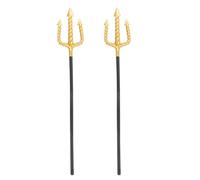 BESPORTBLE 2pcs Decorative Trident Gold Trident Costume Accessory Plaything Halloween Trident Prop Plastic Trident for Halloween Party Dress Cosplay Costume